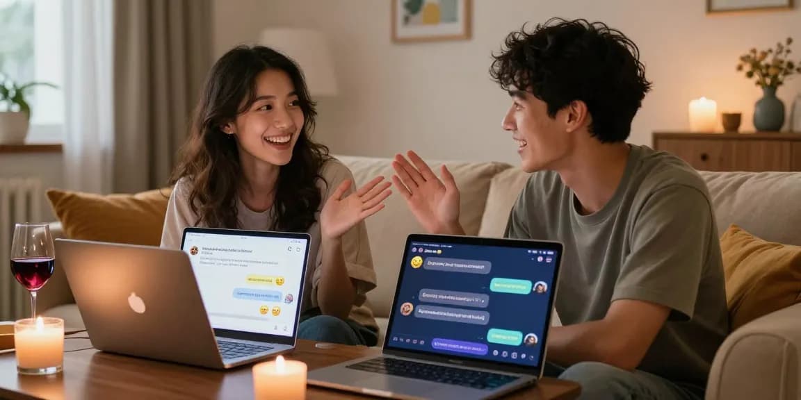 Sex chat AI enhancing intimate connections through digital conversations in comfortable home settings.