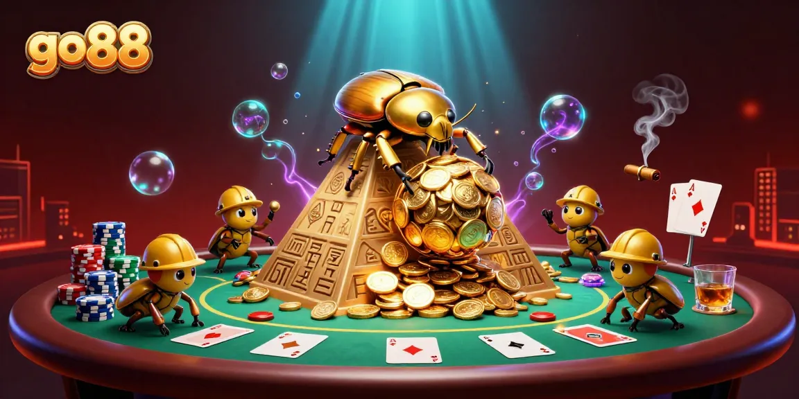 Experience thrilling gameplay at go 88, with a vibrant casino illustration featuring golden coins and poker elements.