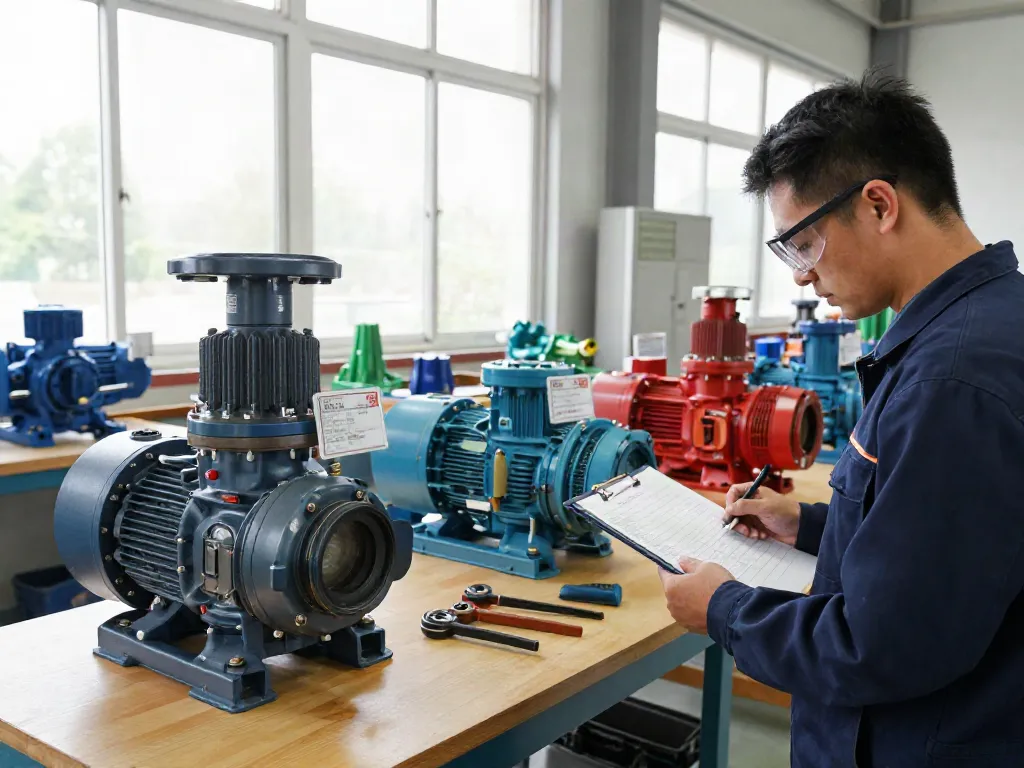 Bombas KSB Venezuela en un taller industrial, técnico revisando equipos con carácter profesional.