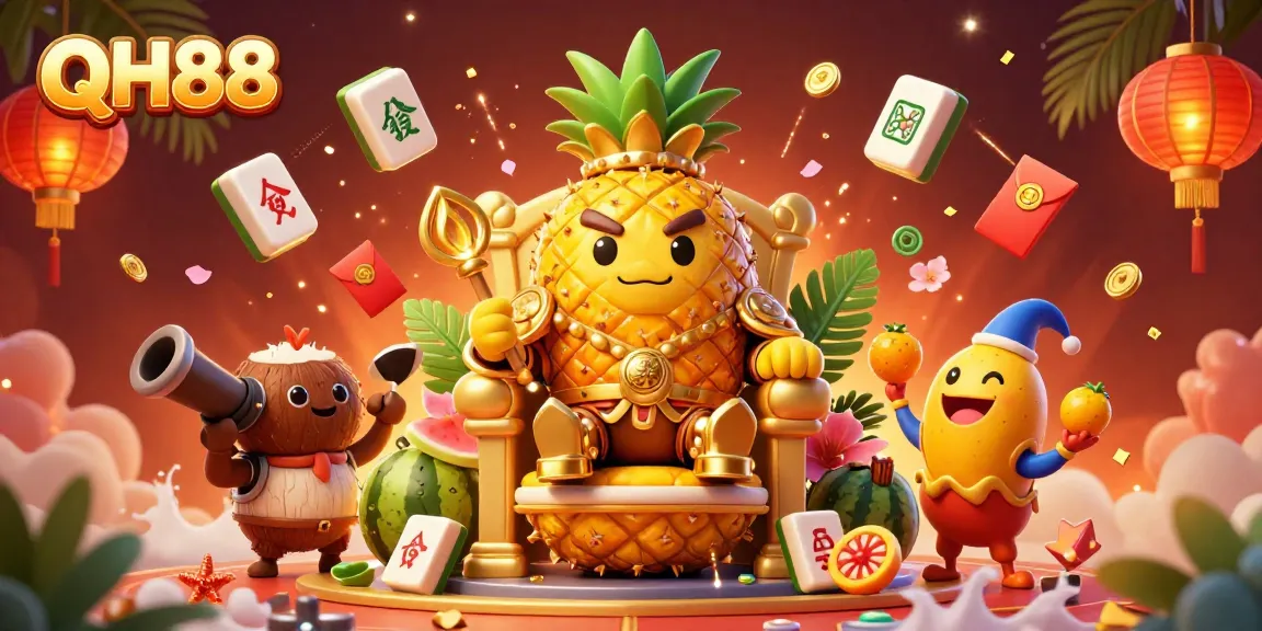 Engage in fun activities at QH88 while exploring vibrant casino elements and festive decorations.