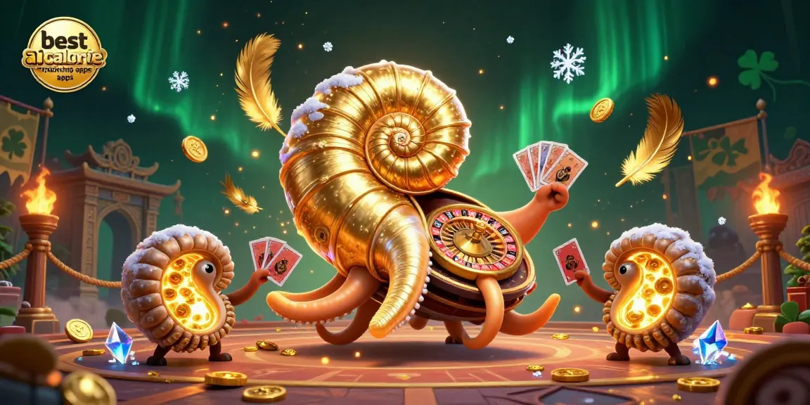 Spin with the best ai calorie tracking apps in this vibrant casino-themed digital art illustration.