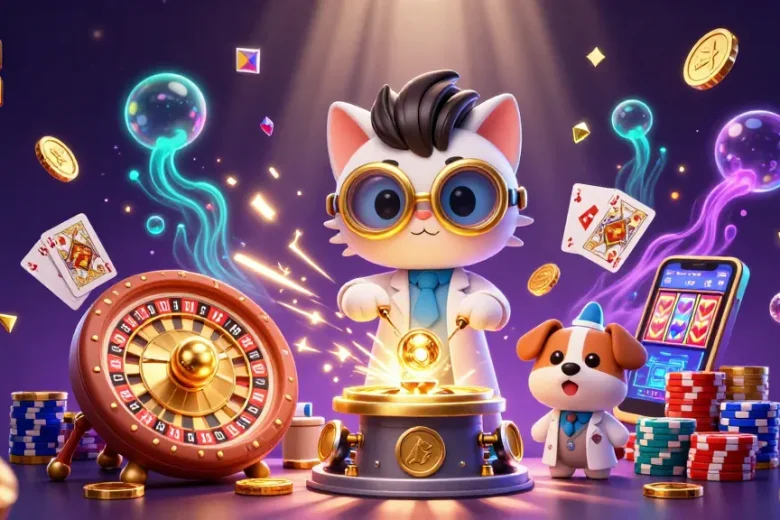Experience the thrill of sun win with gold coins and dazzling games in this vibrant casino scene