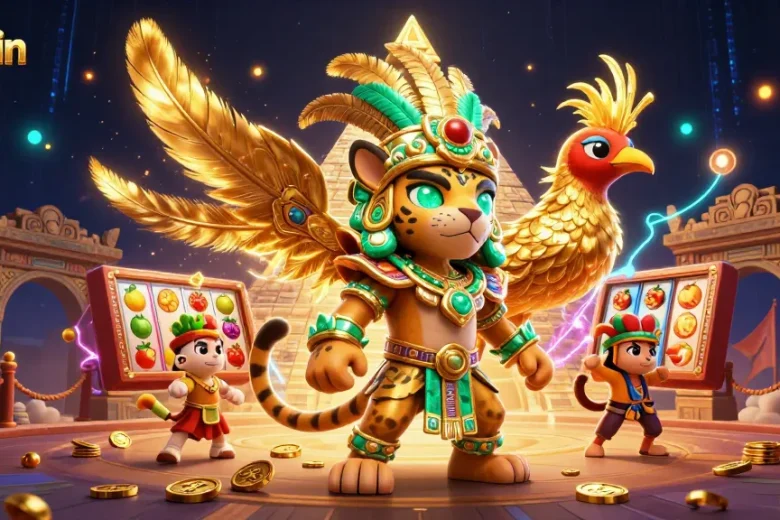 Experience thrilling slots and jackpots at sunwin with vibrant characters in an immersive casino illustration.